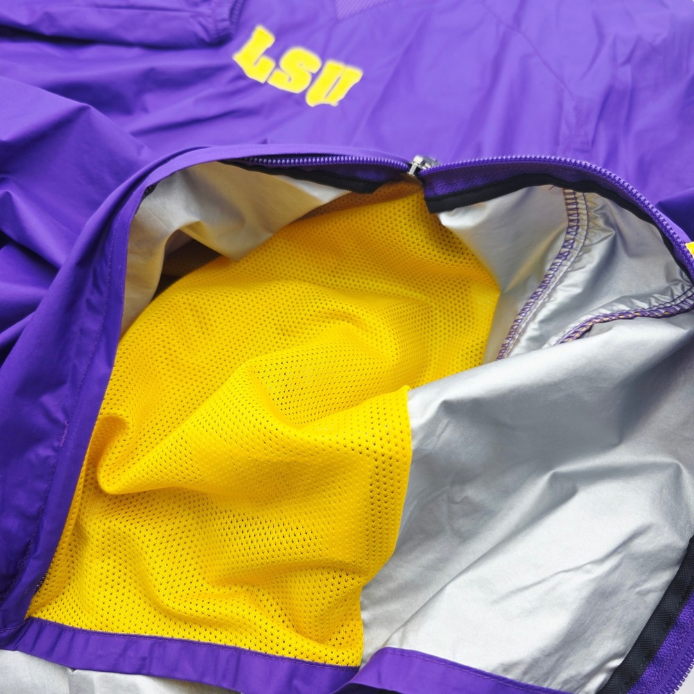 Nike Team LSU Tigers Windbreaker Pullover Mens XL Purple Center Swoosh - Picture 10 of 13